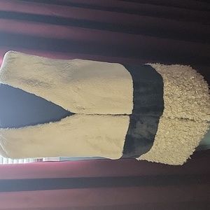 Faux fur Catherine Malandrino cream and  black medium length vest